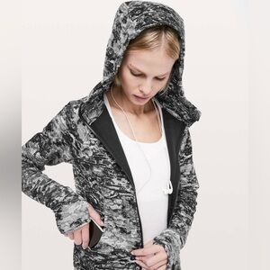 Lululemon Scuba Hoodie *Light Cotton Fleece Masked Lace Starlight Black, Sz 10